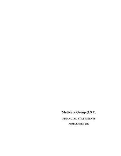 Miniature Medicare Group Bilan financier 2013