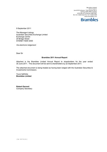 Thumbnail Brambles Annual Report 2011