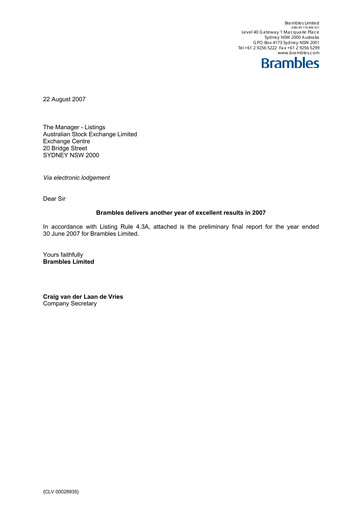 Thumbnail Brambles Financial Statement fy2007