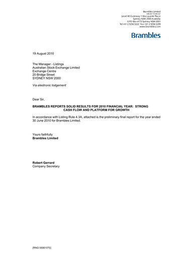 Thumbnail Brambles Financial Statement fy2010