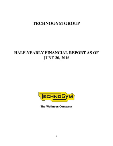 Thumbnail Technogym Half-year Report 2016-h1