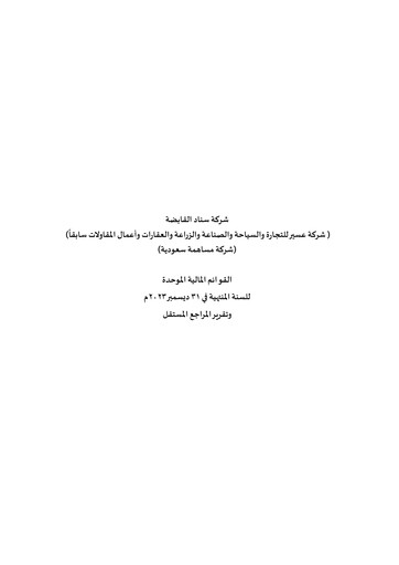 Thumbnail Sinad Holding Company Financial Statement 2023