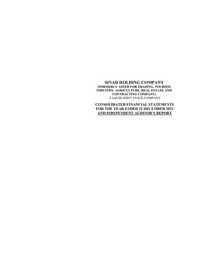 Thumbnail Sinad Holding Company Financial Statement 2023