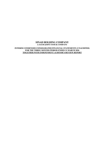 Thumbnail Sinad Holding Company Quarterly Report 2026-q1