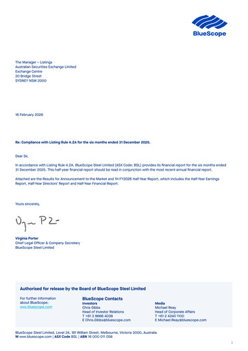 Thumbnail BlueScope Steel Half-year Report 2026-h1