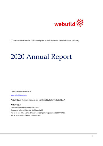Thumbnail Webuild S.p.A. Annual Report 2020