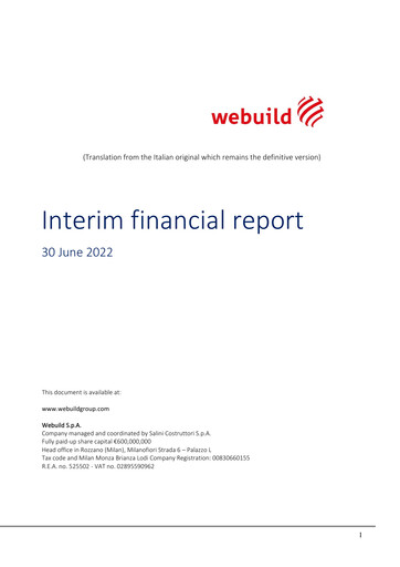 Thumbnail Webuild S.p.A. Half-year Report 2022