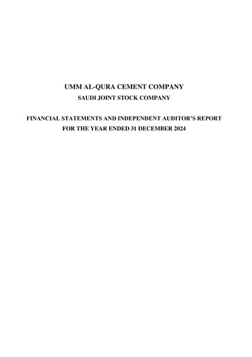 Thumbnail Umm Al-Qura Cement Company Financial Statement 2024