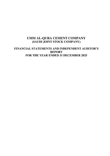 Thumbnail Umm Al-Qura Cement Company Financial Statement 2025