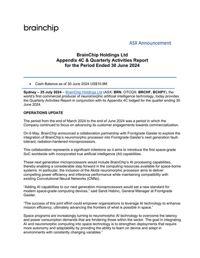 Thumbnail BrainChip Quarterly Report 2024-q2