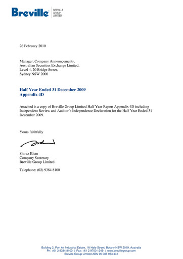 Thumbnail Breville Group Half-year Report 2010-h1