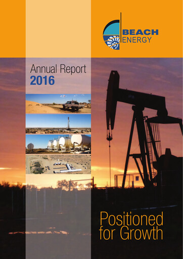 Miniature Beach Energy Rapport annuel 2016