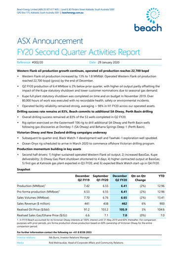 Thumbnail Beach Energy Quarterly Report 2020-q2