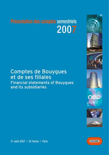 Thumbnail Bouygues Financial Statement 2007-h1