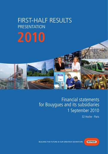 Thumbnail Bouygues Financial Statement 2010-h1