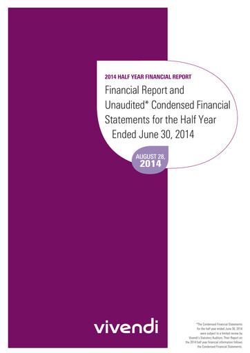 Thumbnail Vivendi Half-year Report 2014-h1