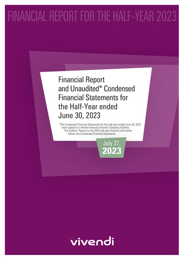 Thumbnail Vivendi Half-year Report 2023-h1