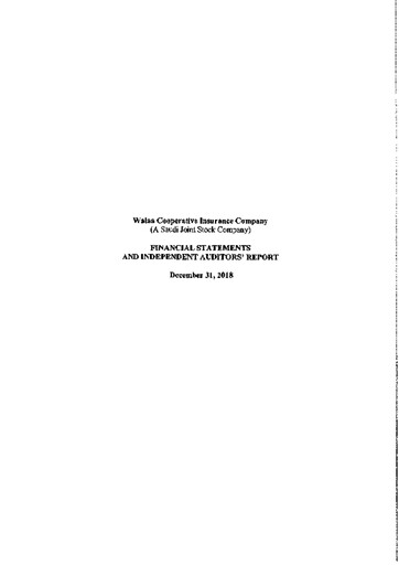 Thumbnail Walaa Cooperative Insurance Company Financial Statement 2018