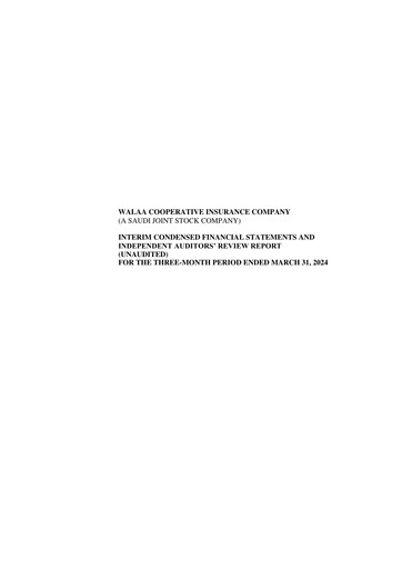 Miniature Walaa Cooperative Insurance Company Rapport trimestriel 2024-q1