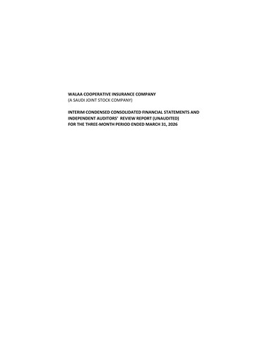 Miniature Walaa Cooperative Insurance Company Rapport trimestriel 2026-q1