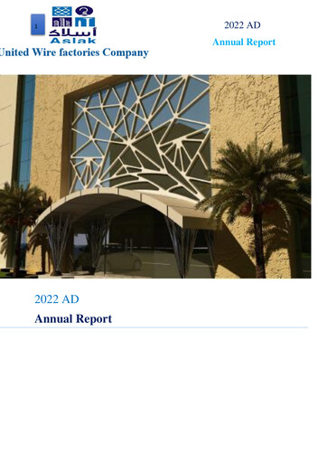 Thumbnail United Wire Factories Company Annual Report 2022