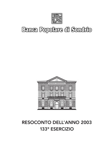 Thumbnail Banca Popolare di Sondrio Annual Report 2003