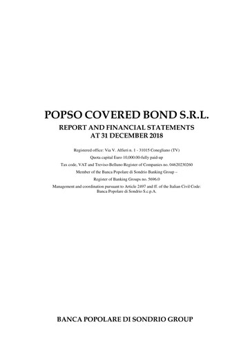Thumbnail Banca Popolare di Sondrio Financial Statement 2018