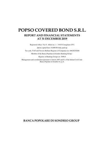 Thumbnail Banca Popolare di Sondrio Financial Statement 2019