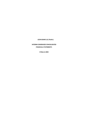 Thumbnail Lesha Bank Quarterly Report 2025-q1
