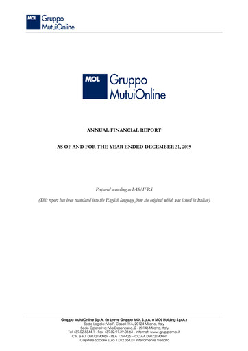 Thumbnail Moltiply Group (Gruppo Mutuionline) Annual Report 2019