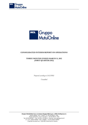 Vorschaubild Moltiply Group (Gruppo Mutuionline) Quartalsbericht 2012-q1