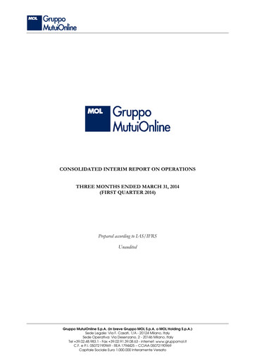 Vorschaubild Moltiply Group (Gruppo Mutuionline) Quartalsbericht 2014-q1