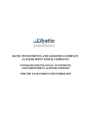 Thumbnail Batic Investments and Logistics Company Financial Statement 2025