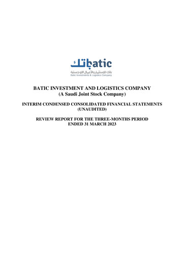 Thumbnail Batic Investments and Logistics Company Quarterly Report 2023-q1