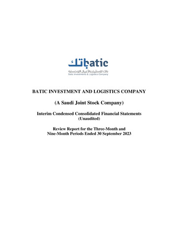 Thumbnail Batic Investments and Logistics Company Quarterly Report 2023-q3