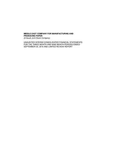 Thumbnail Mepco (Middle East Company for Manufacturing and Producing Paper) Quarterly Report 2016-q3