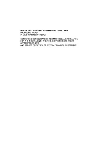 Thumbnail Mepco (Middle East Company for Manufacturing and Producing Paper) Quarterly Report 2017-q3