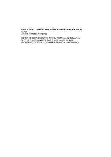 Thumbnail Mepco (Middle East Company for Manufacturing and Producing Paper) Quarterly Report 2018-q1