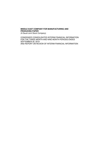 Thumbnail Mepco (Middle East Company for Manufacturing and Producing Paper) Quarterly Report 2019-q3