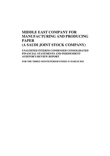 Thumbnail Mepco (Middle East Company for Manufacturing and Producing Paper) Quarterly Report 2025-q1