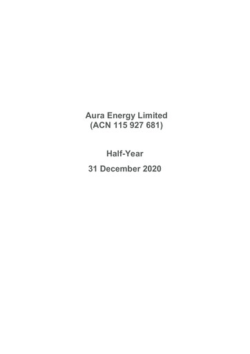 Thumbnail Aura Energy Financial Report 2021-h1