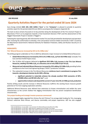 Thumbnail Aura Energy Quarterly Report 2024-q4