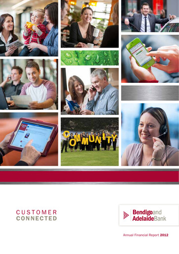 Miniature Bendigo and Adelaide Bank Rapport annuel 2012