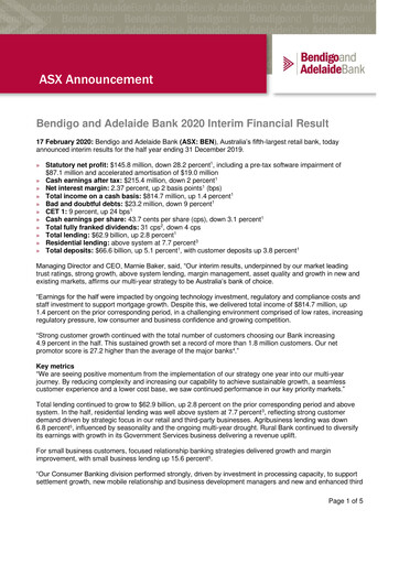 Thumbnail Bendigo and Adelaide Bank Half-year Report 2020-h1