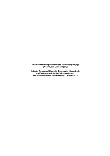 Thumbnail The National Company for Glass Industries Quarterly Report 2025-q1