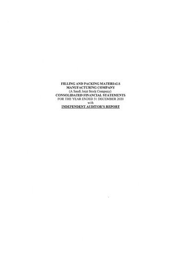 Thumbnail Filling and Packing Materials Manufacturing Company Financial Statement 2020