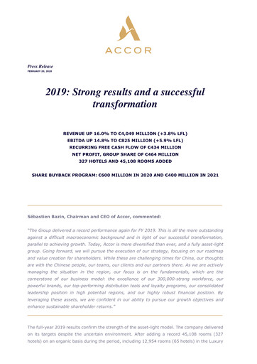 Thumbnail Accor Financial Report 2019