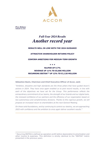 Thumbnail Accor Financial Report 2024