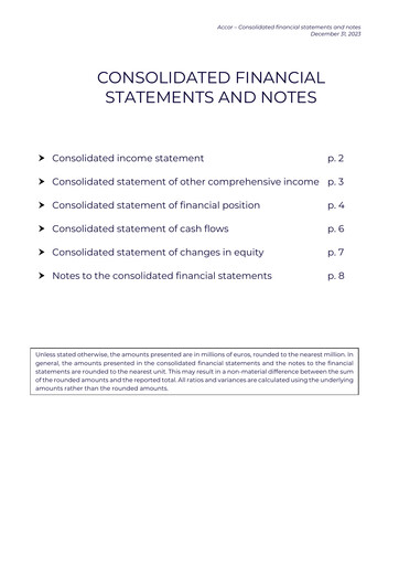 Thumbnail Accor Financial Statement 2023