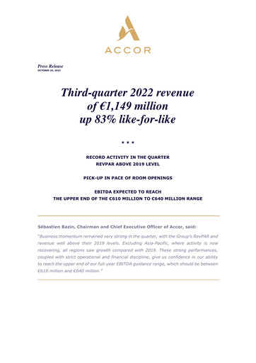 Thumbnail Accor Quarterly Report 2022-q3